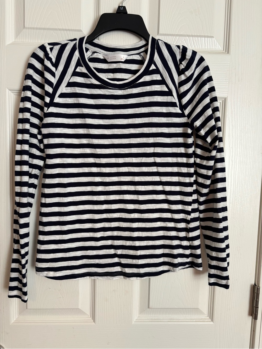 LC Lauren Conrad Navy and White Striped Long Sleeve Tee